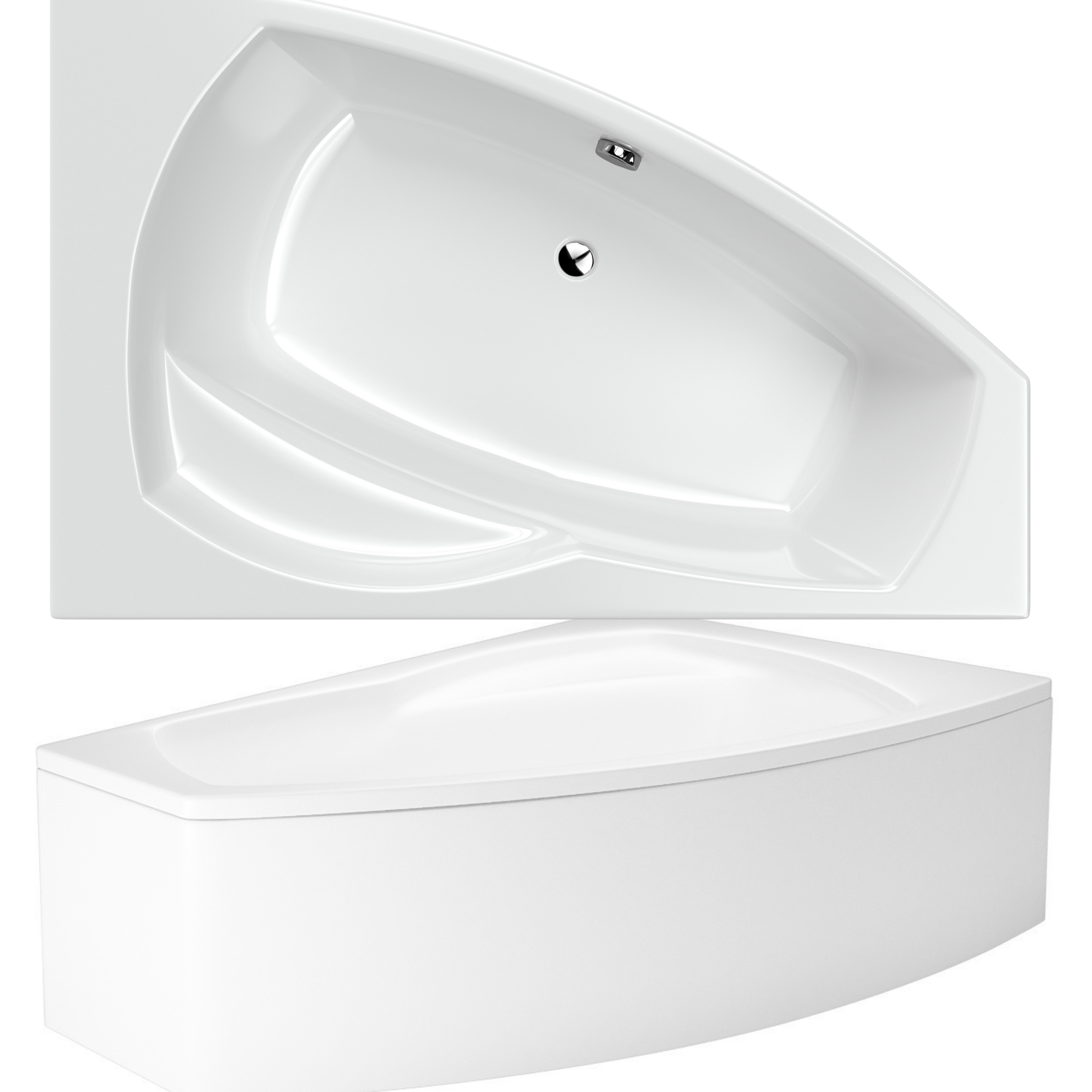 Rohová Vana S Krytem Sifonu Pravá Asymetrická 160X105