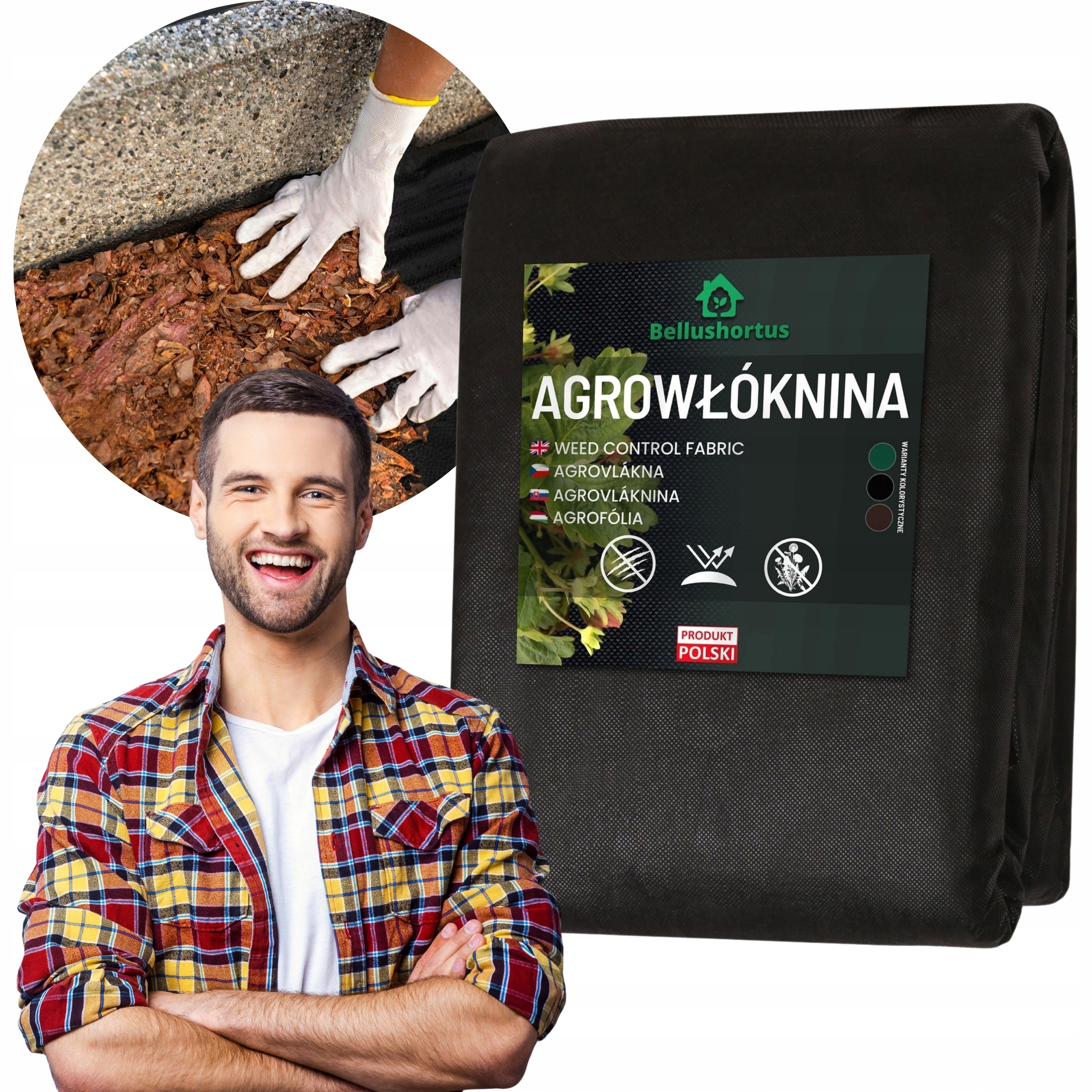 Czarna Agrowłóknina ściółkująca Na Chwasty 50G 3,2 x 30 m