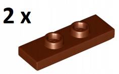 

Lego Reddish Brown Plate 1x3 2 Study 34103 2szt