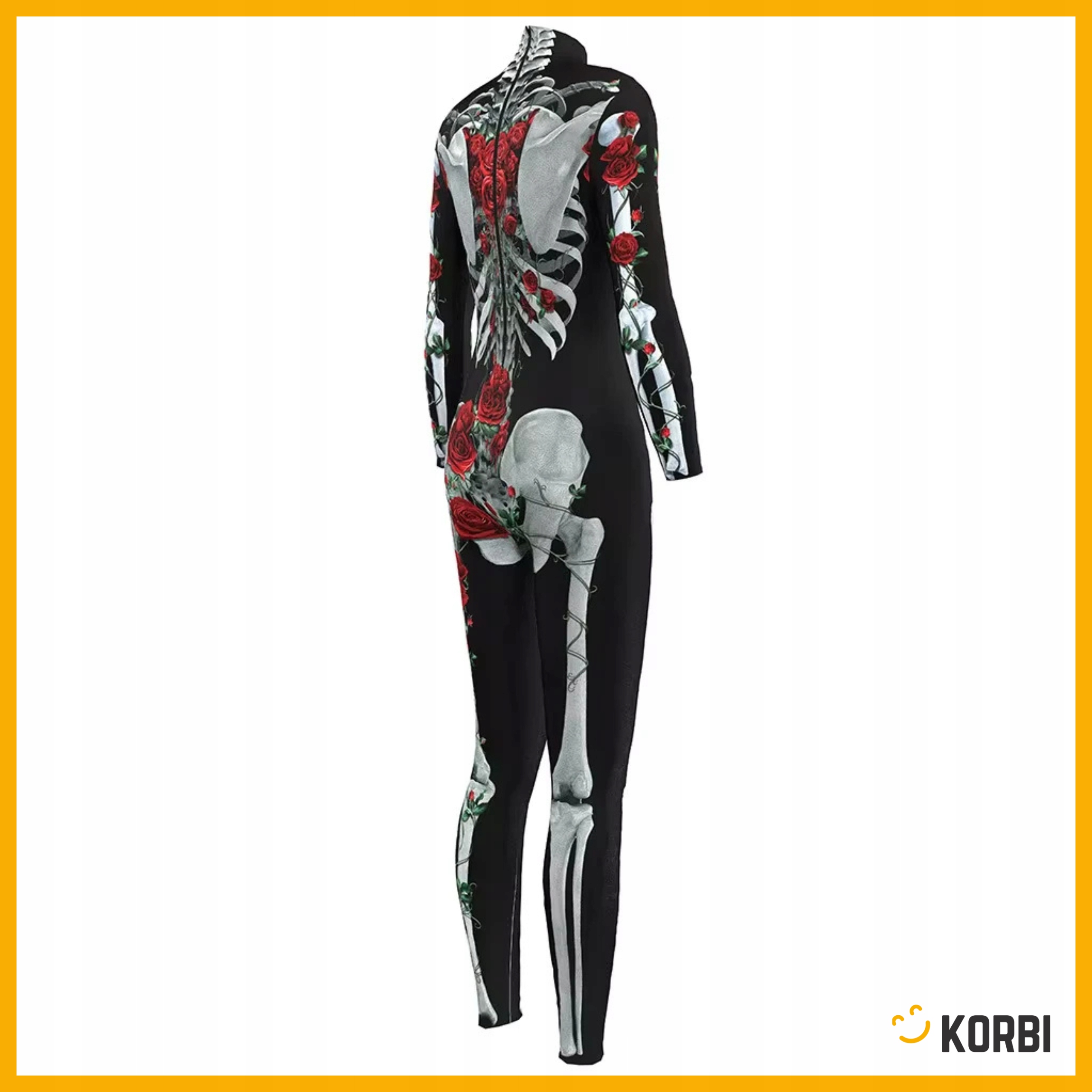 SZKIELETORKA STRÓJ KOŚCIOTRUP Z RÓŻAMI KOMBINEZON HALLOWEEN KARNAWAŁ L Płeć kobieta