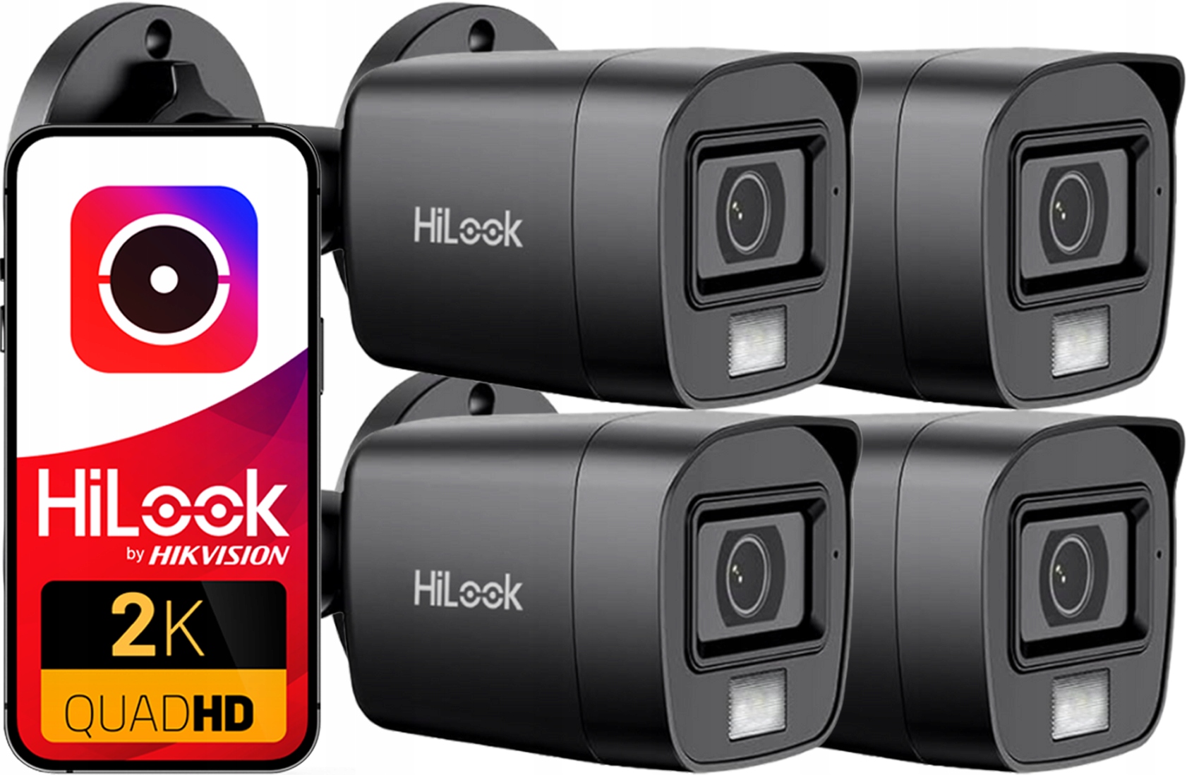 Vonkajšia kamera x4 8Mpx Tvi Ahd TVI-B8M-20DL Black HiLook od spoločnosti Hikvision