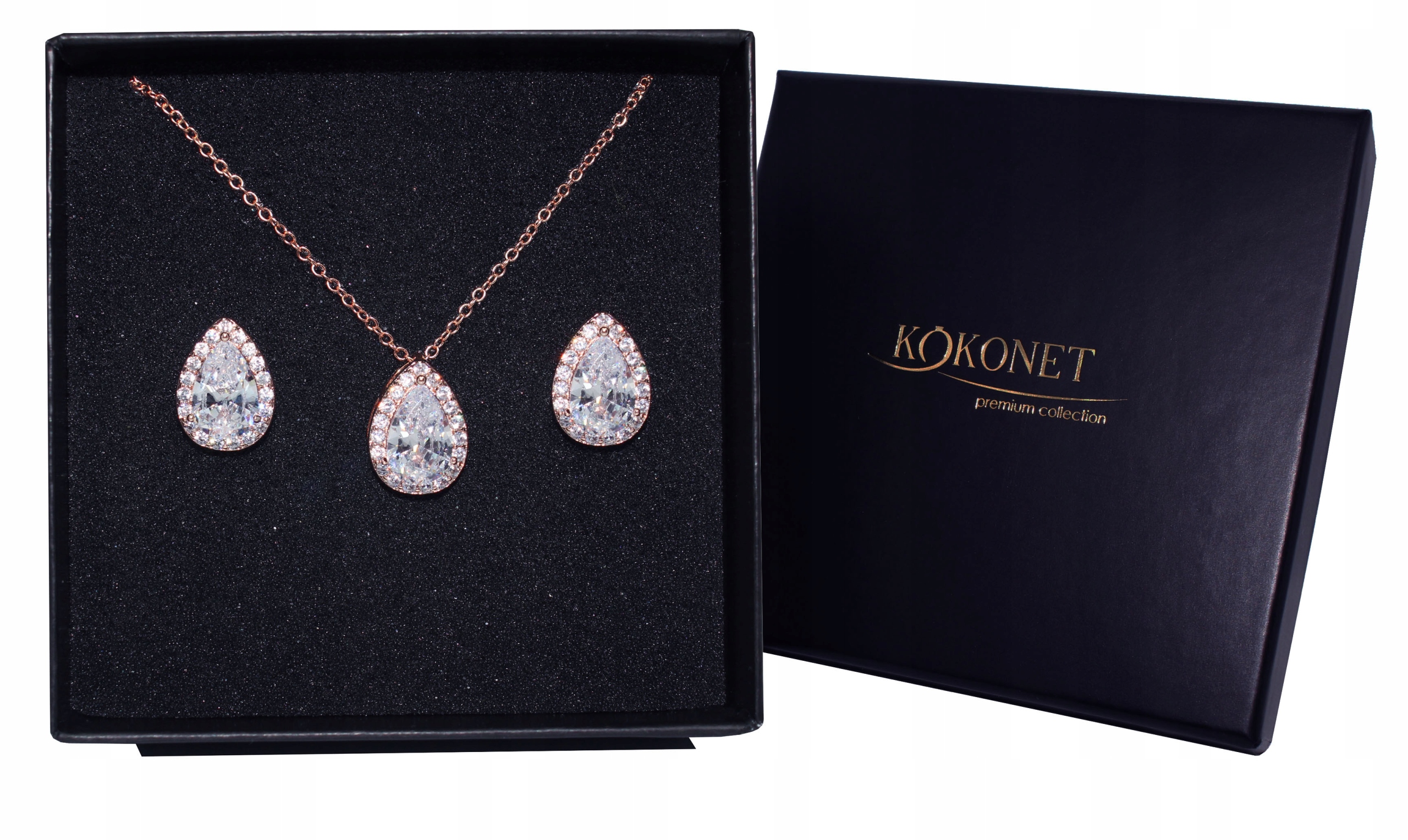 Sada šperků: náušnice řetízek růžové zlato