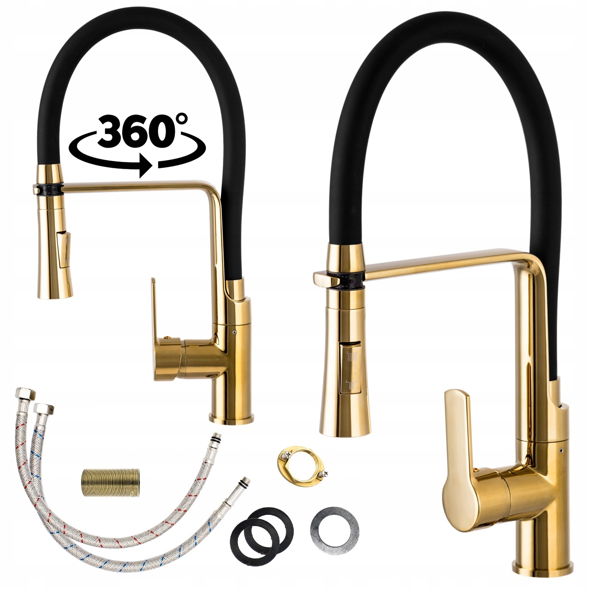 

Bateria Kuchenna Złota Z Wyciągana Wylewka Kran