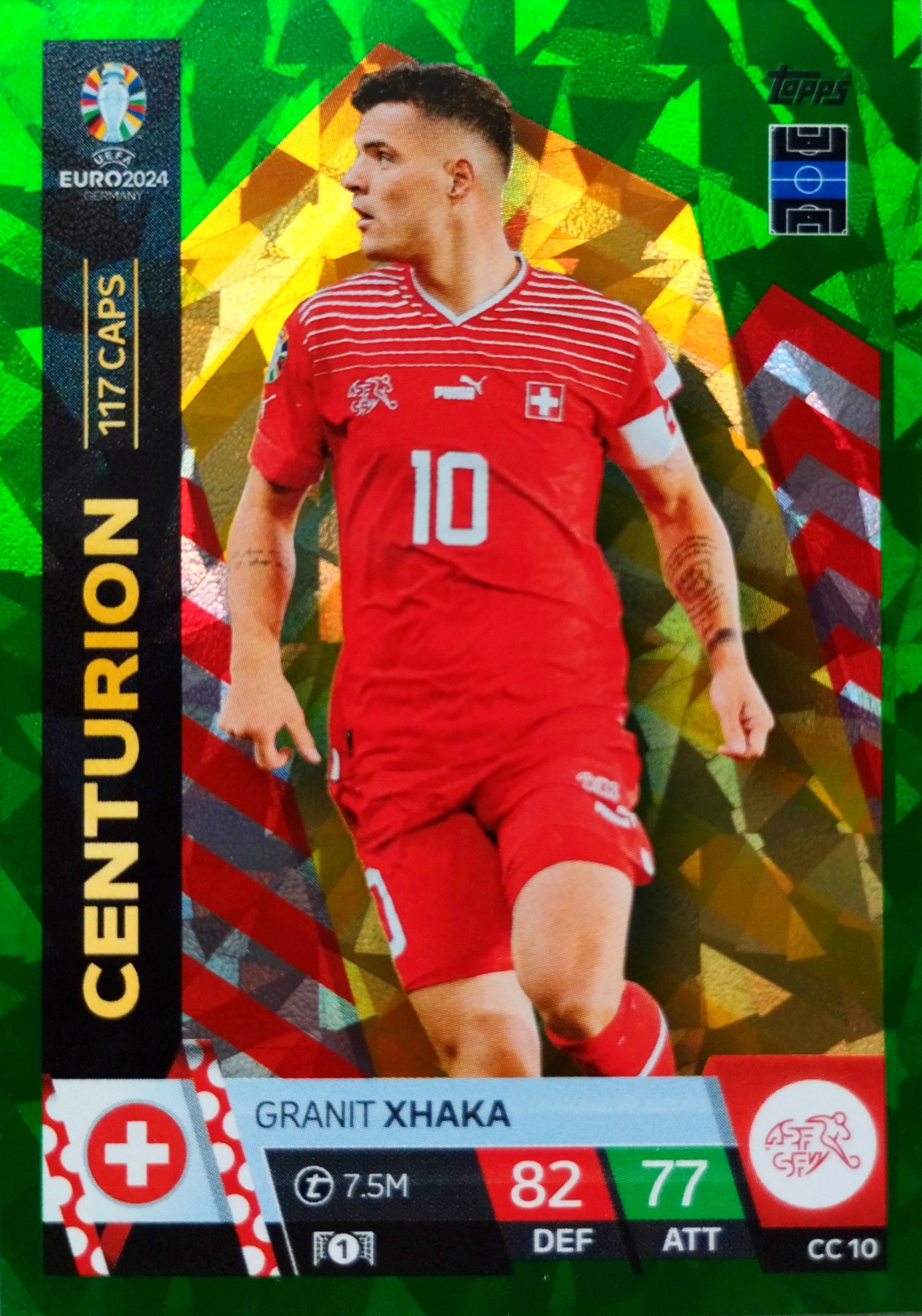 Euro 2024 Topps Match Attax Emerald Centurion CC 10 Granit Xhaka