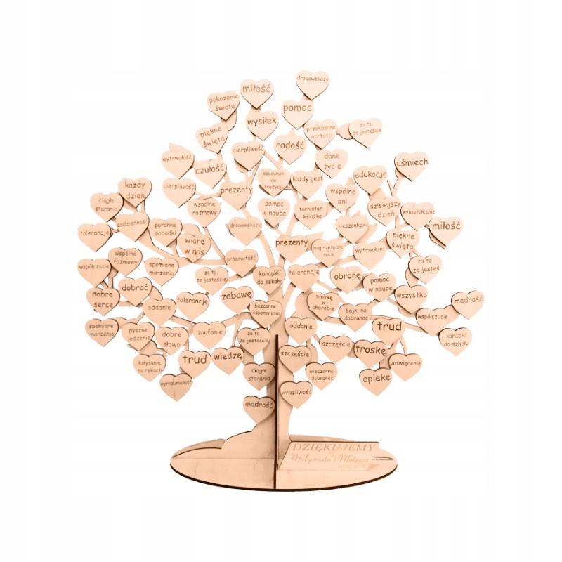 Poděkování rodičům ve stoje 117 srdce!