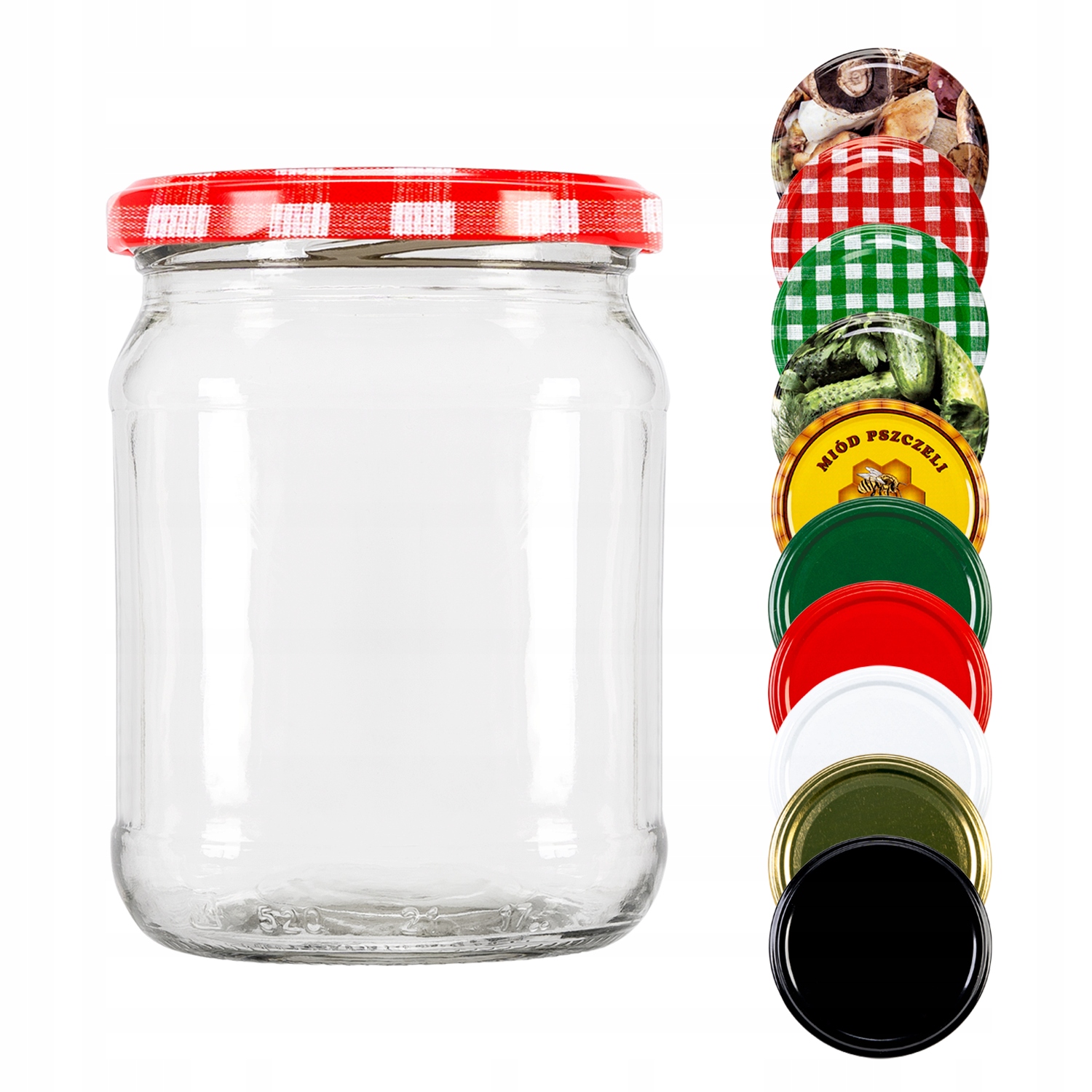 

10 szt Słoik szklany 520 ml na miód ogórki ciastka