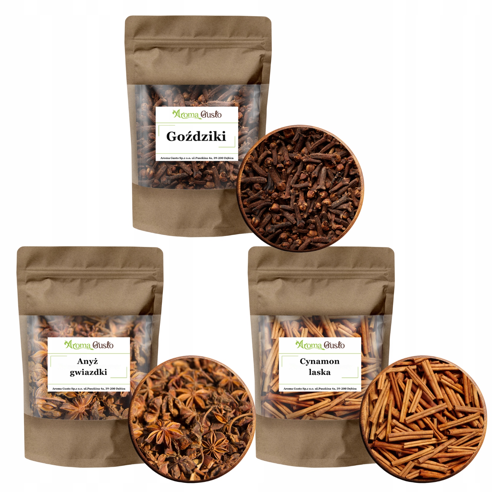 Anyż gwiazdki, cynamon laska, goździki 500g Zestaw do herbaty 3w1