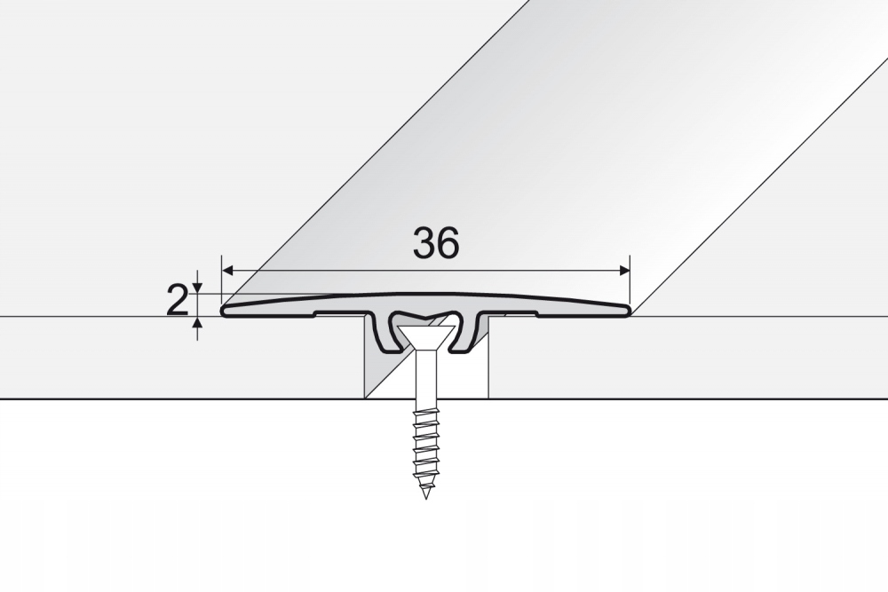 Listwa progowa płaska ALUMINIUM CZARNA 36mm 180cm Marka Effector