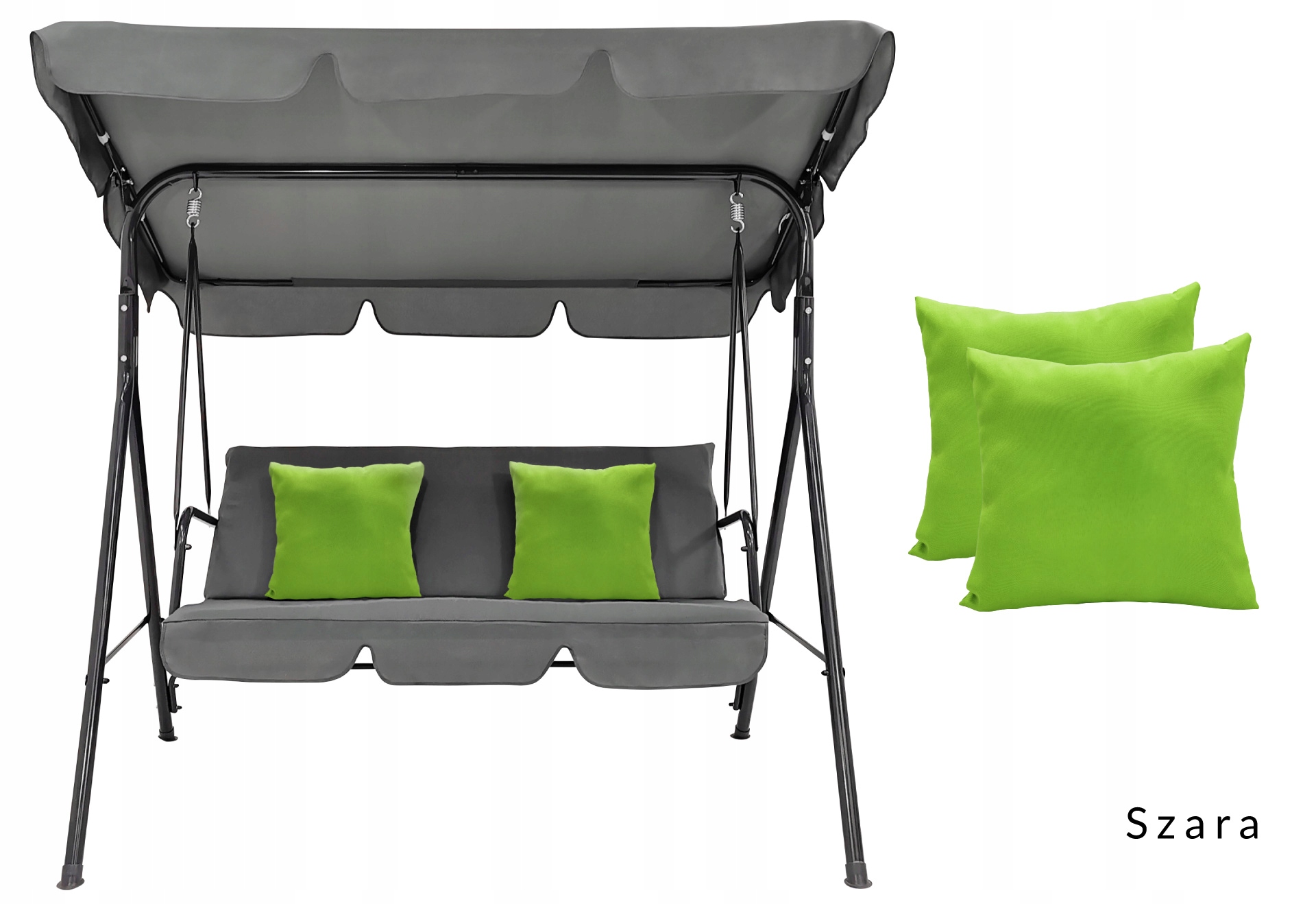 HUŚTAWKA OGRODOWA WOLNOSTOJĄCA 3 OSOBOWA ŁAWKA BUJANA DASZEK CASPI SZARA EAN (GTIN) 5901386276377