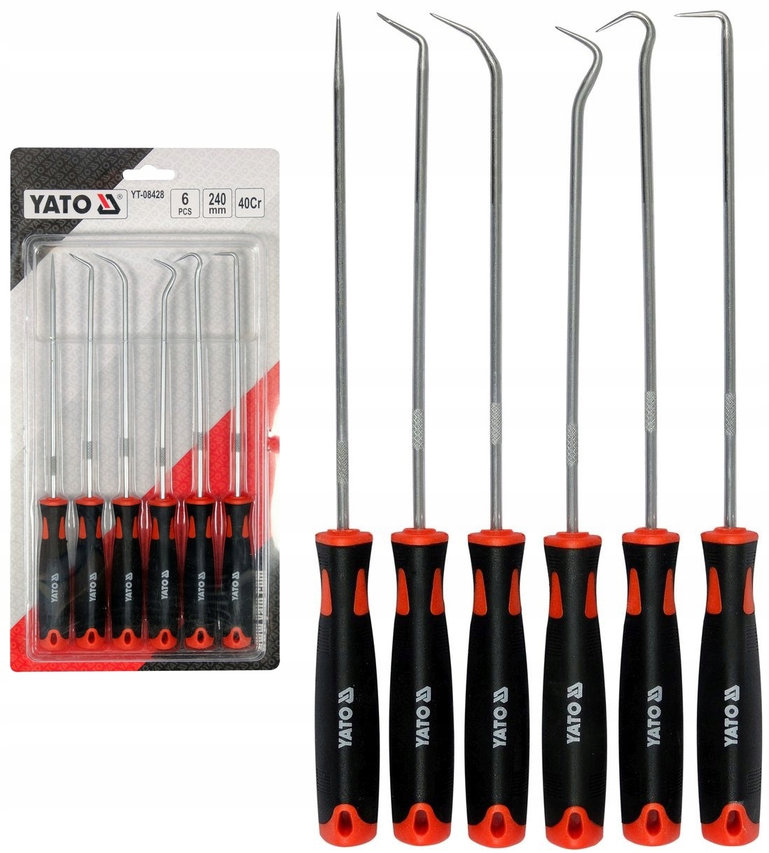 Zestaw Haków Długich Z Rękojeścią 6 Szt. Yato YT-08428