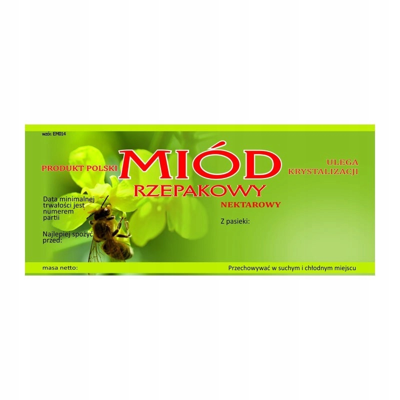 

Etykieta na miód Rzepakowy EM014 małe
