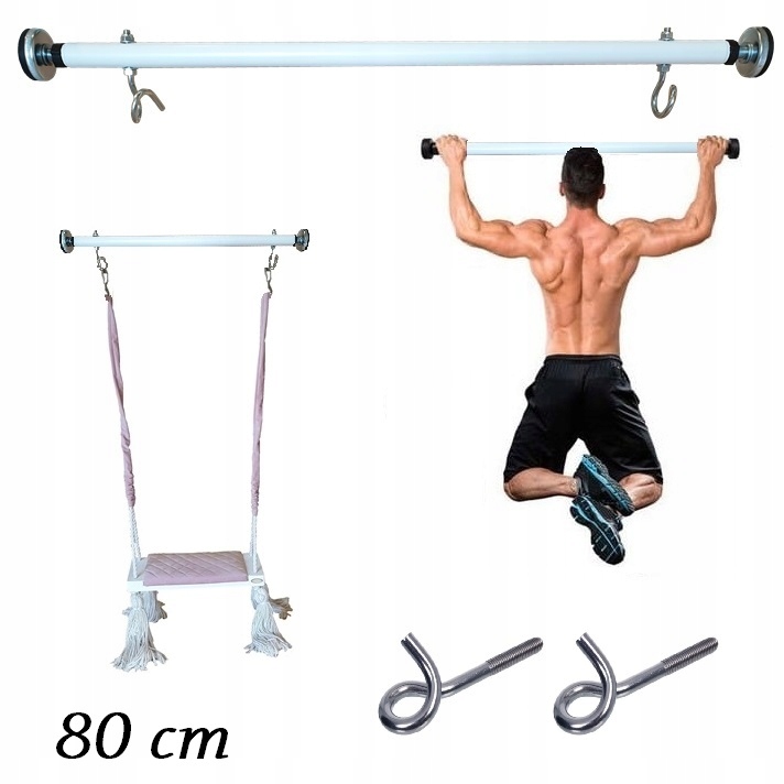 Hrazda Háky Upevnění Houpačky sportovní shyby Bílá 80cm