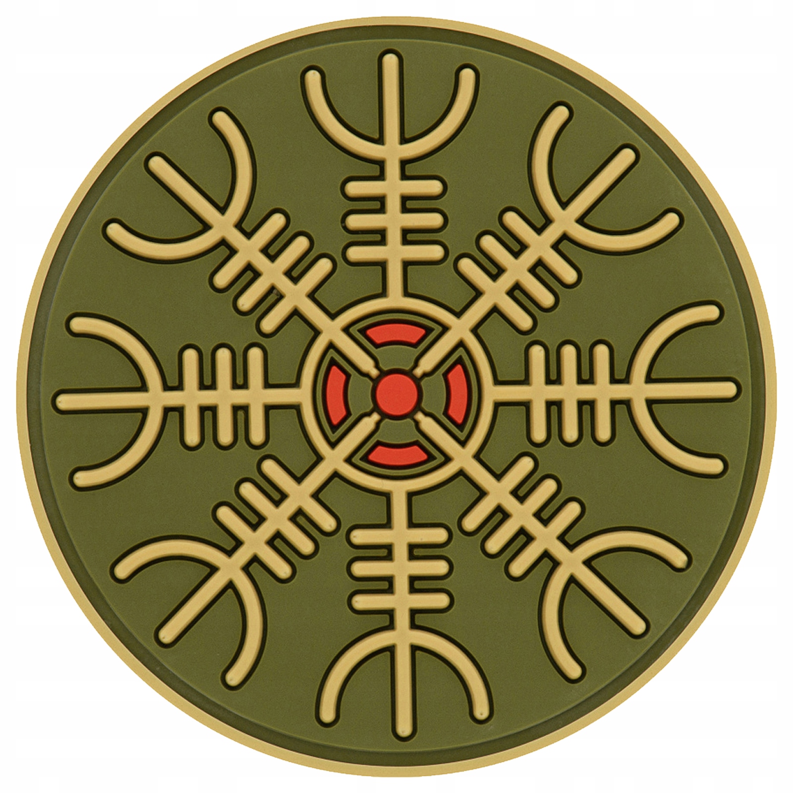 Naszywka 3D hełm grozy Aegishjalmur M-Tac emblemat Pvc rzep olive