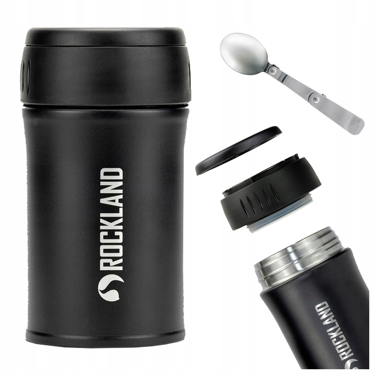 Termos Obiadowy Z Łyżką Na Żywność Jedzenie Do Szkoły Pracy 0,5l Rockland B