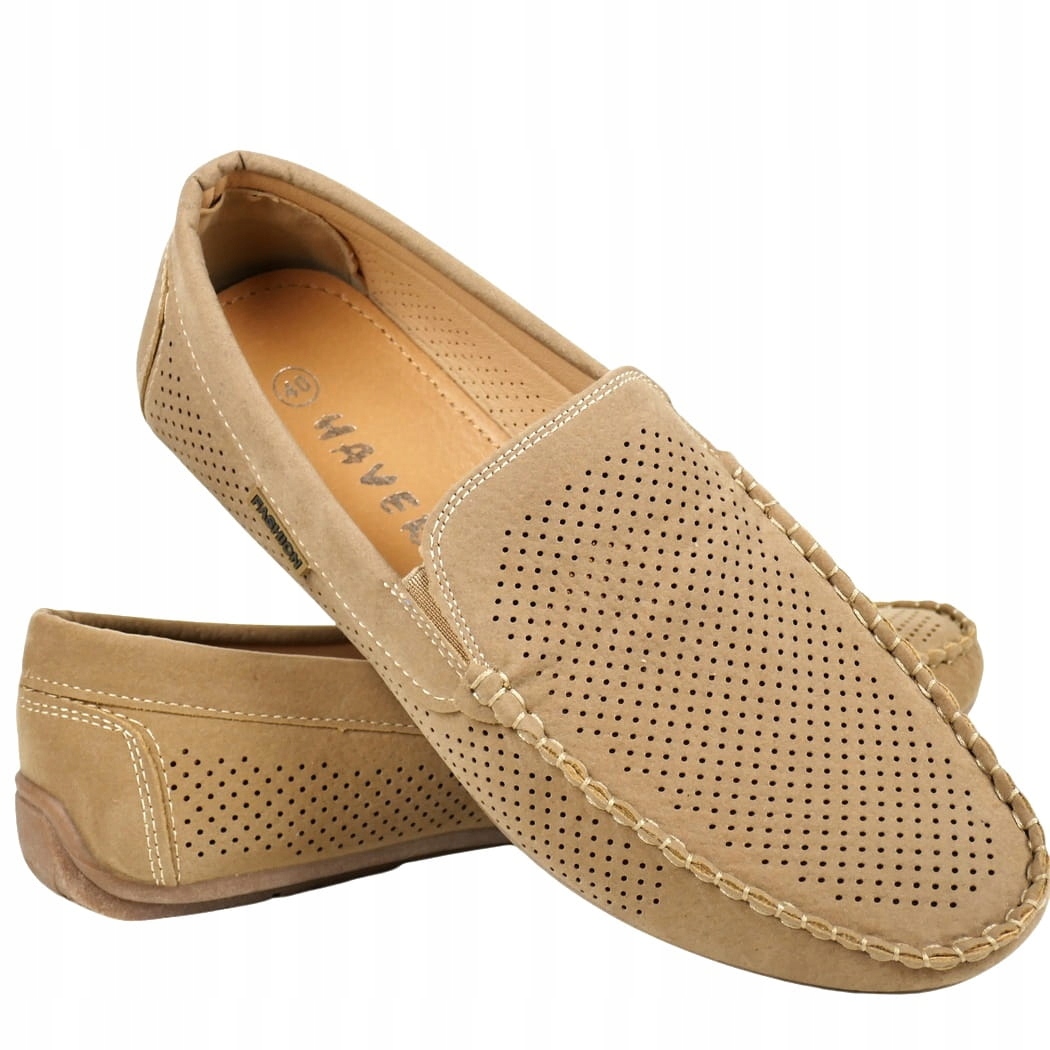iButy Mokasíny Pánské Ažurové Béžové Lehké Módní Pohodlné Elegantní Casual