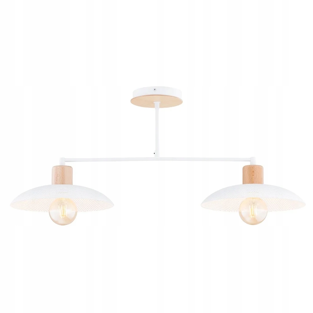 Stropní svítidlo dvojitá skandinávská bílá dřevěná hnědá 100 cm Emibig