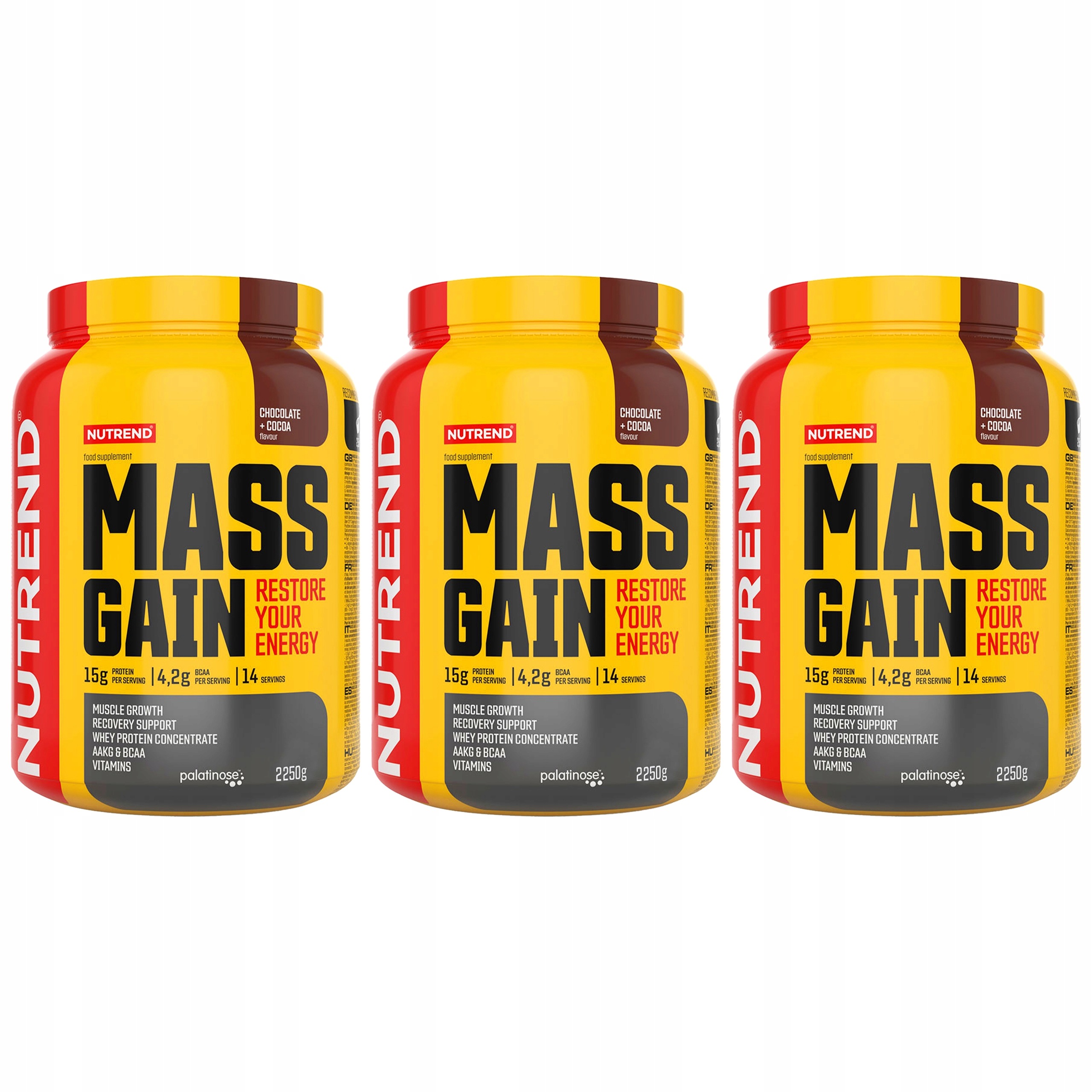 3x Gainer Svalová Hmota Sacharidy Bílkoviny 2100g Chocolate Nutrend
