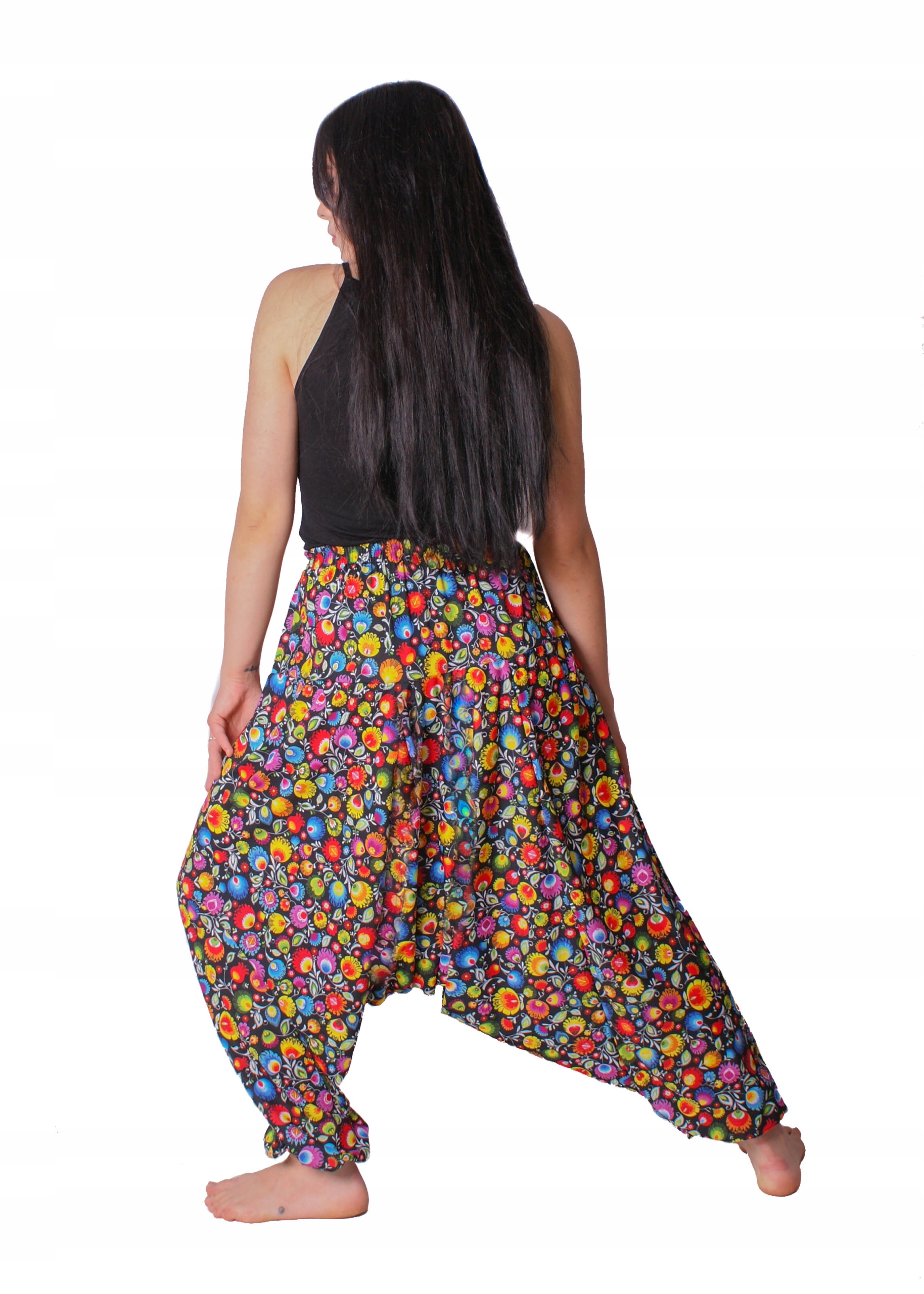 SZARAWARY WYGODNE SPODNIE KOLOROWE MODA ŁOWICKIE Model ALADYNKI