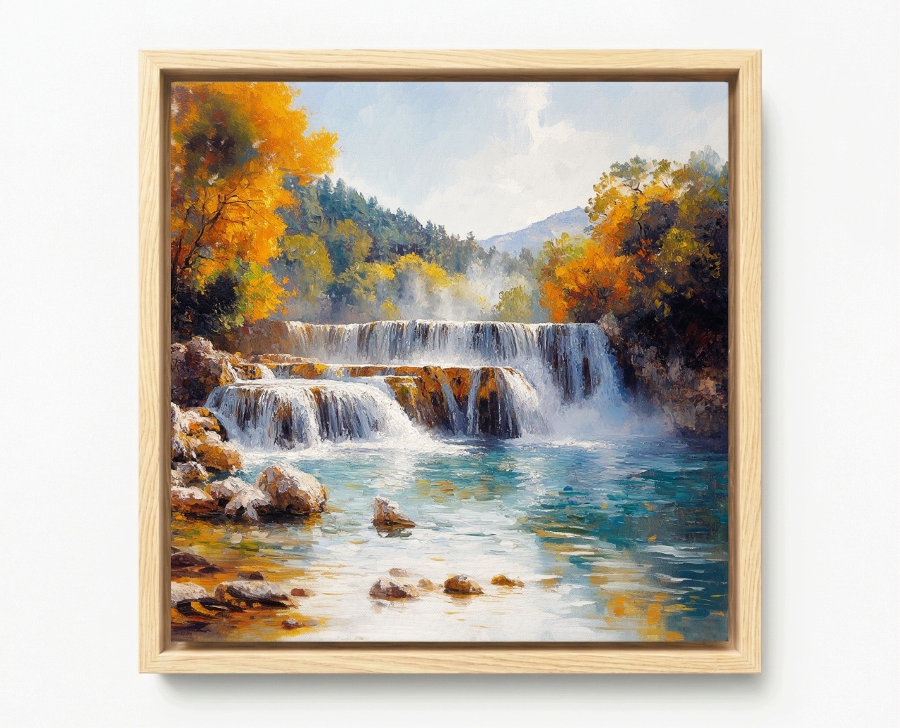 Obraz Rama American Box Krajina Chorvatsko Park Krka Vodopád Podzim 50x50