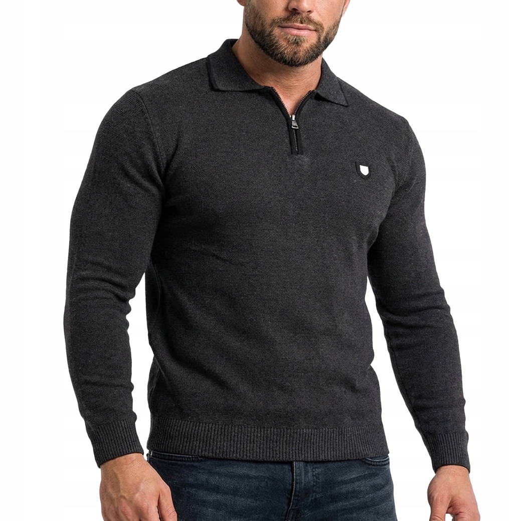 Polo svetr Cipo Baxx Jemný zip Elegance Premium