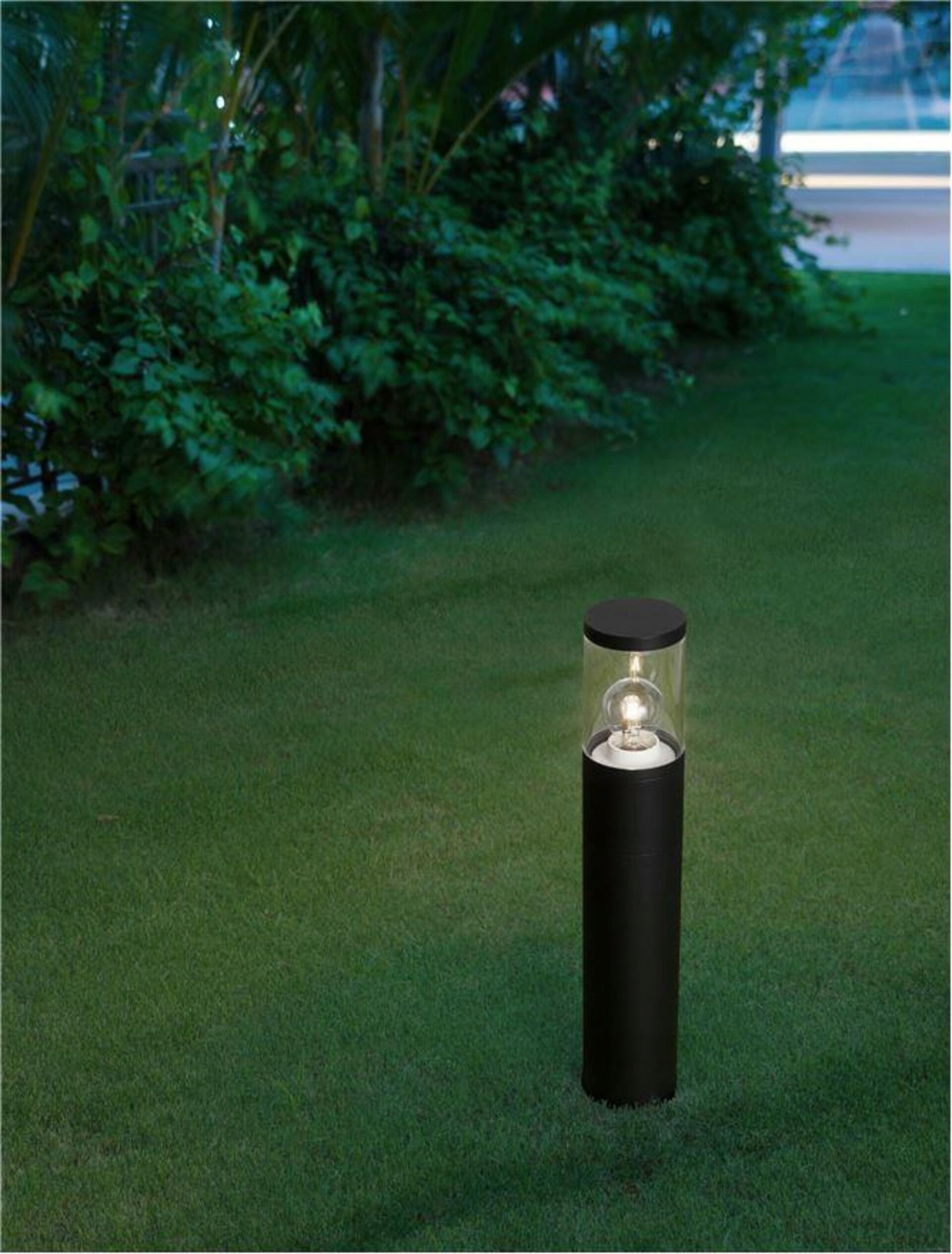 Nova Luce vonkajšie stĺpové svietidlo Cetera čierny hliník a akryl E27 1x12W