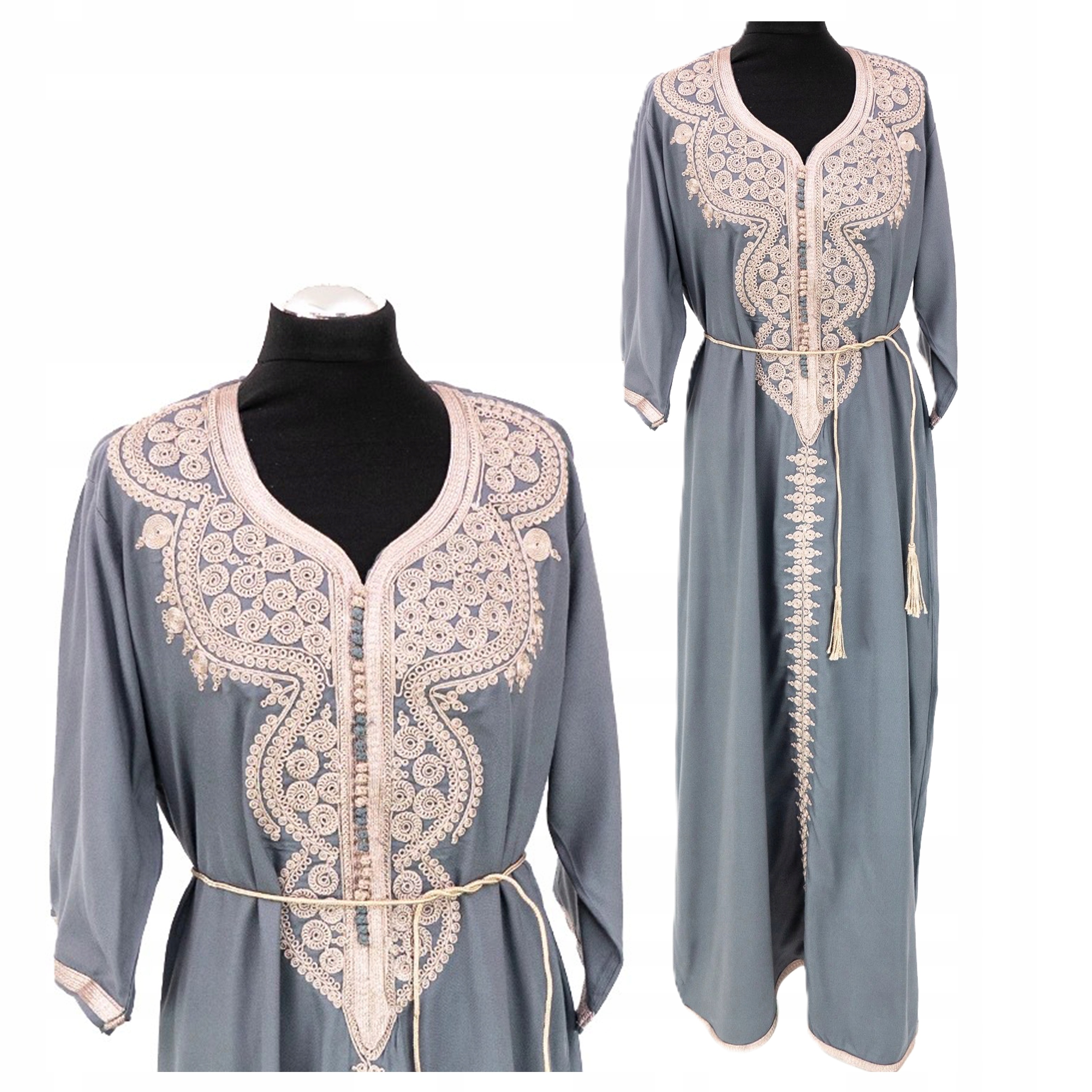 Šaty Letní Dlouhá Bavlněná Galabija Orientální Autentická Vyšívaná