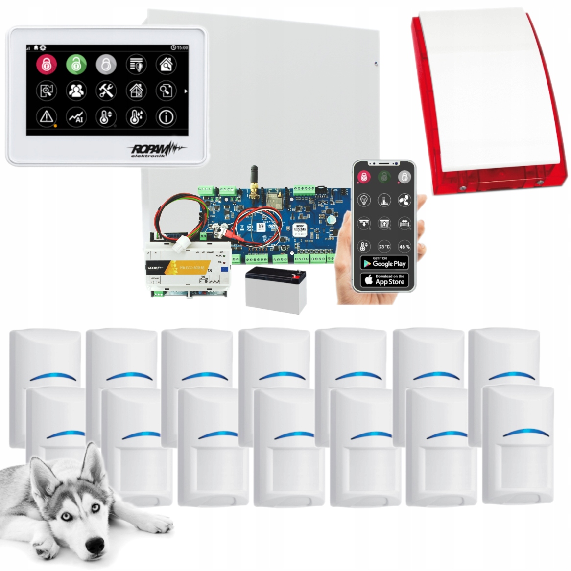 Ropam Neo System Alarmowy Wifi App 14x Bosch Pet
