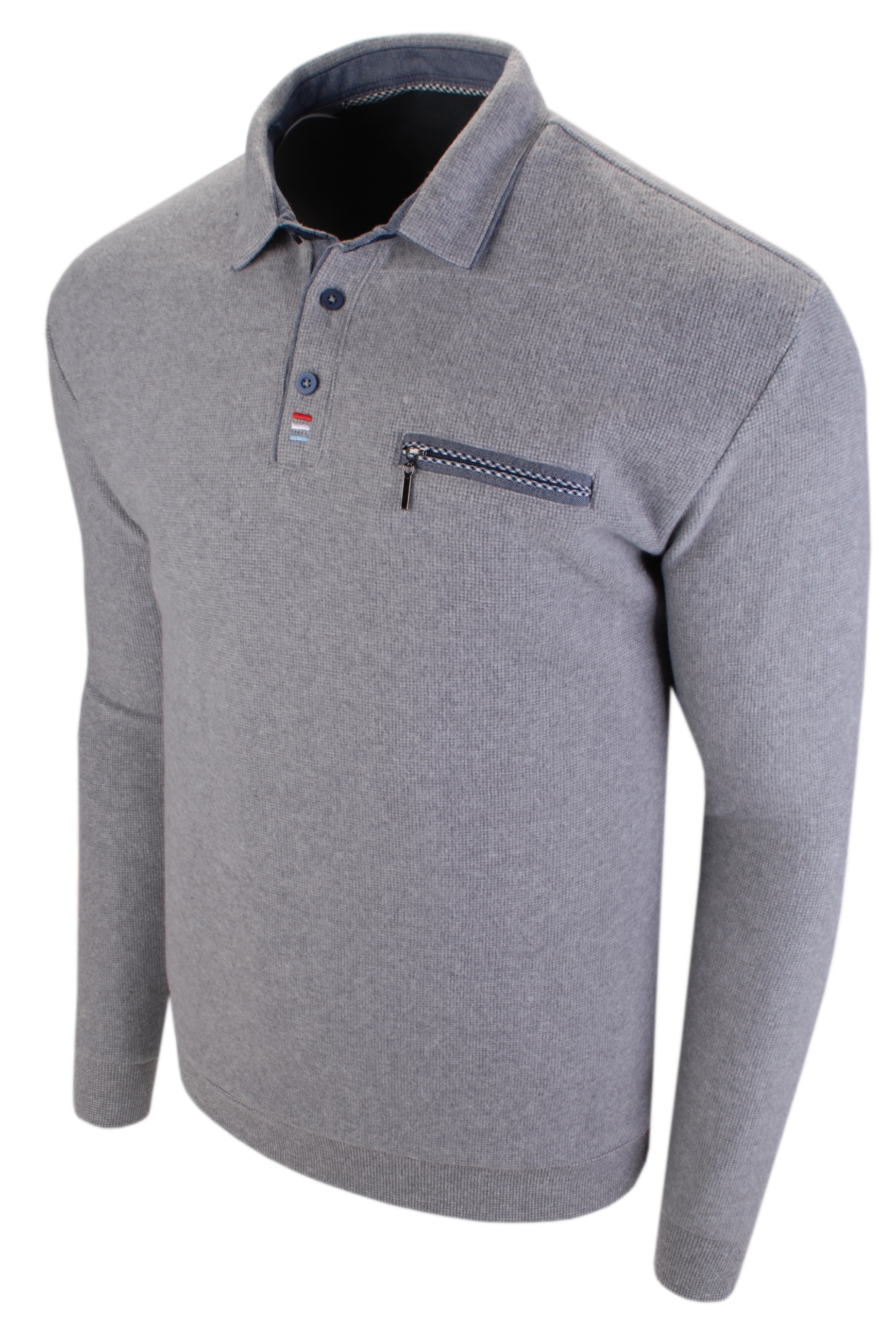 

6XL- Męski Sweter-bluza Polo Z Kieszonką Dy 01/4