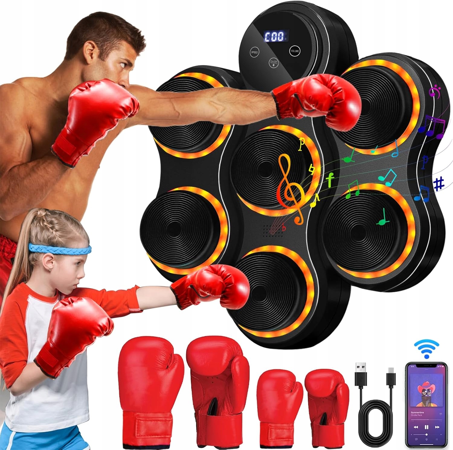Boxing Machine elektroniczna maszyna bokserska Led 9 prędkości Bluetooth