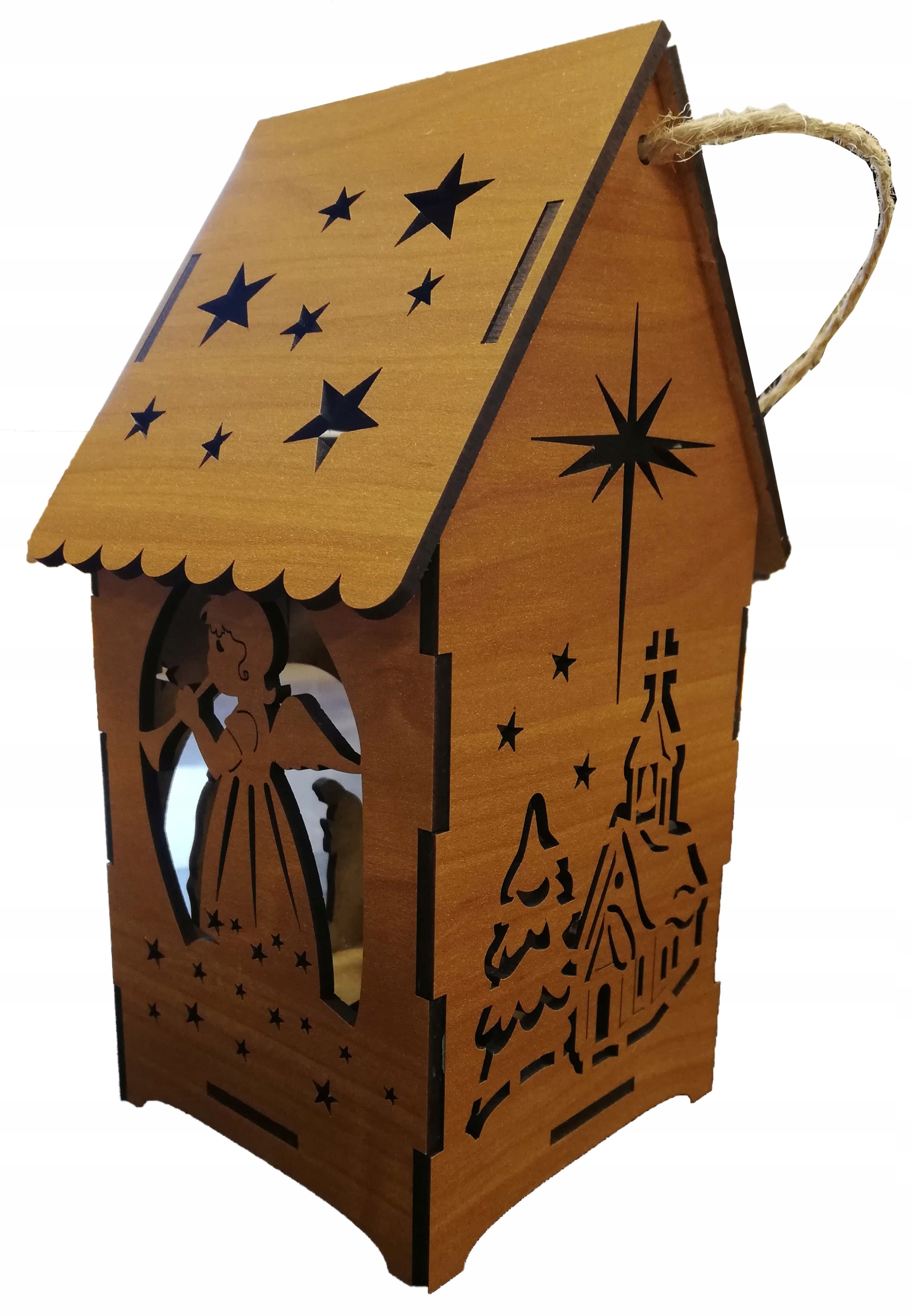 

Lampion Adwentowy Roraty Drewniany Led Ozdoba Duży