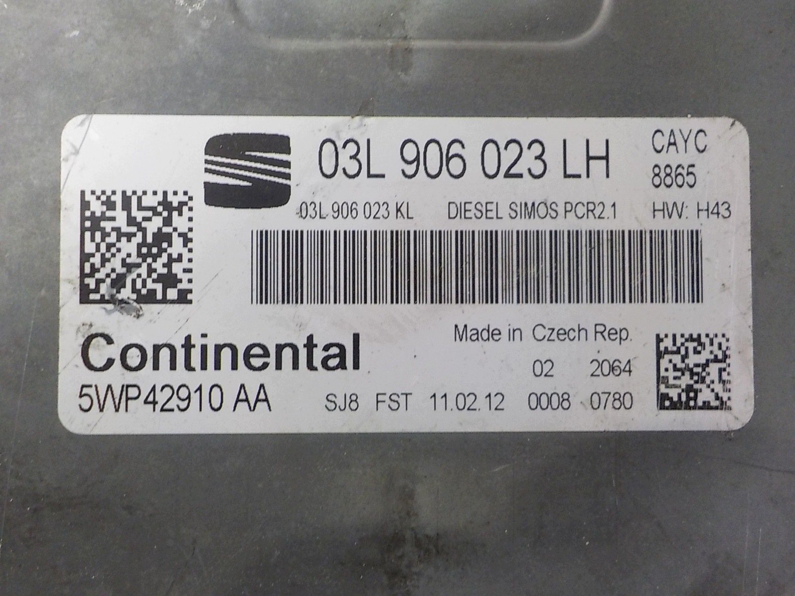 SEAT Computer Bedienteil 03L906023LH 5WP42910AA
