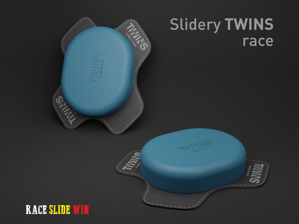 Polymerové slidery na kolena Twins Race blue Dárek