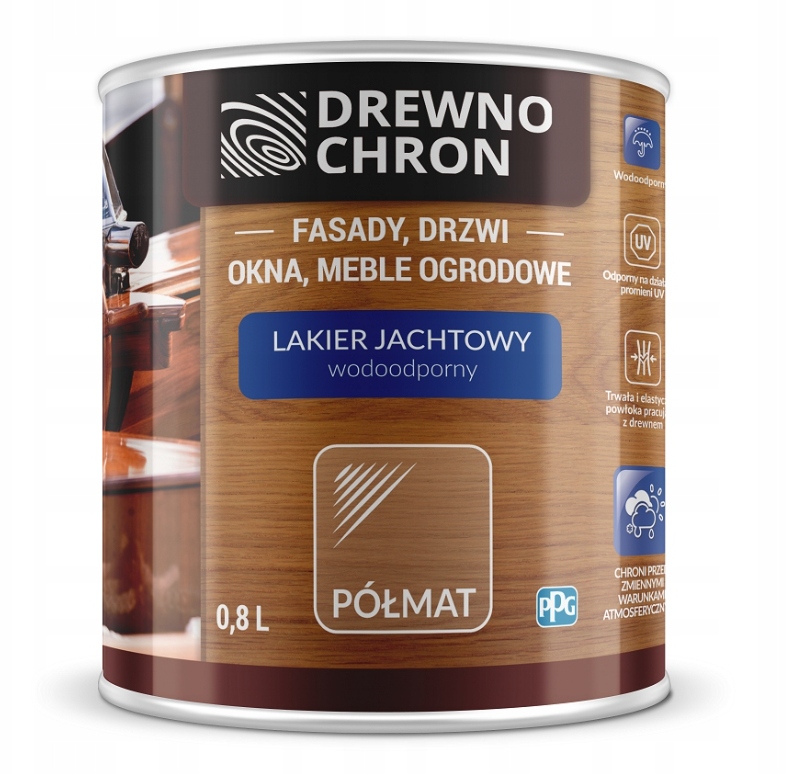 

Lakier jachtowy Drewnochron Półmat 0,8L