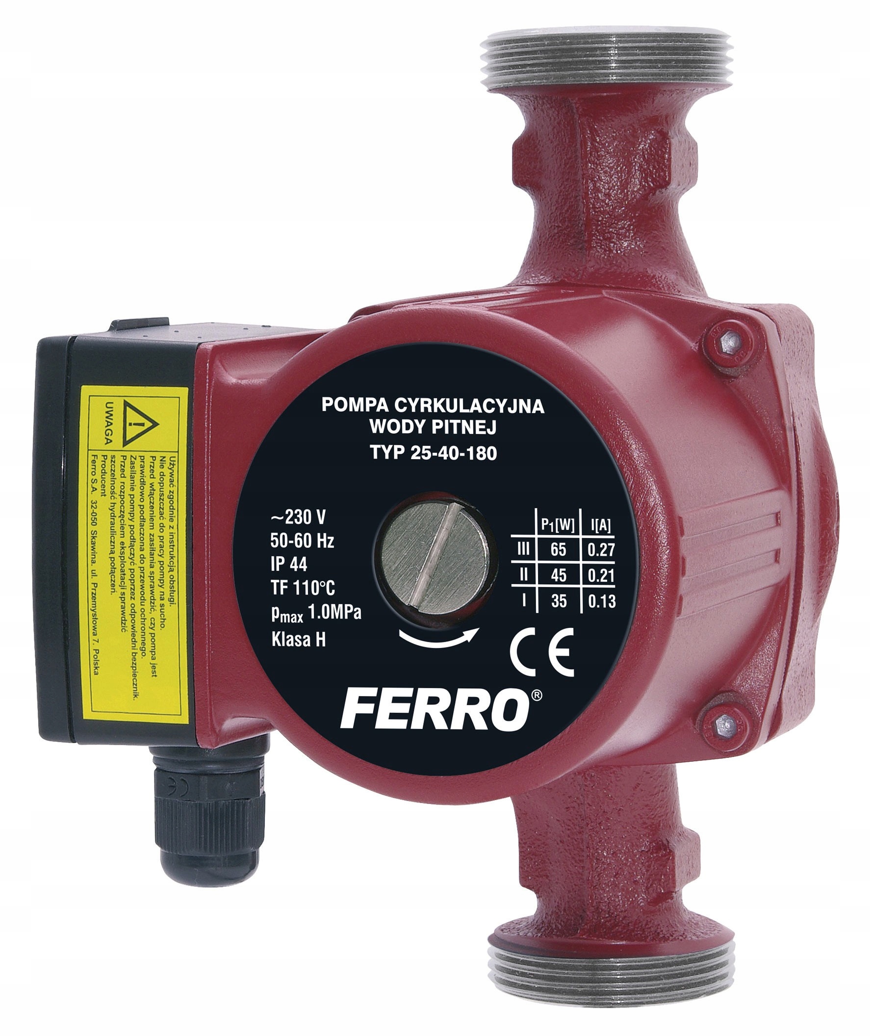 

Pompa cyrkulacyjna 25-40-180 0201W Ferro