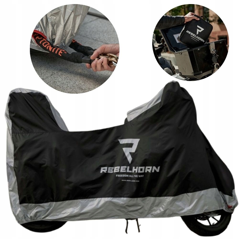 Pokrowiec Na Motocykl Motocyklowy Rebelhorn Cover II Z Miejscem Na Kufer L