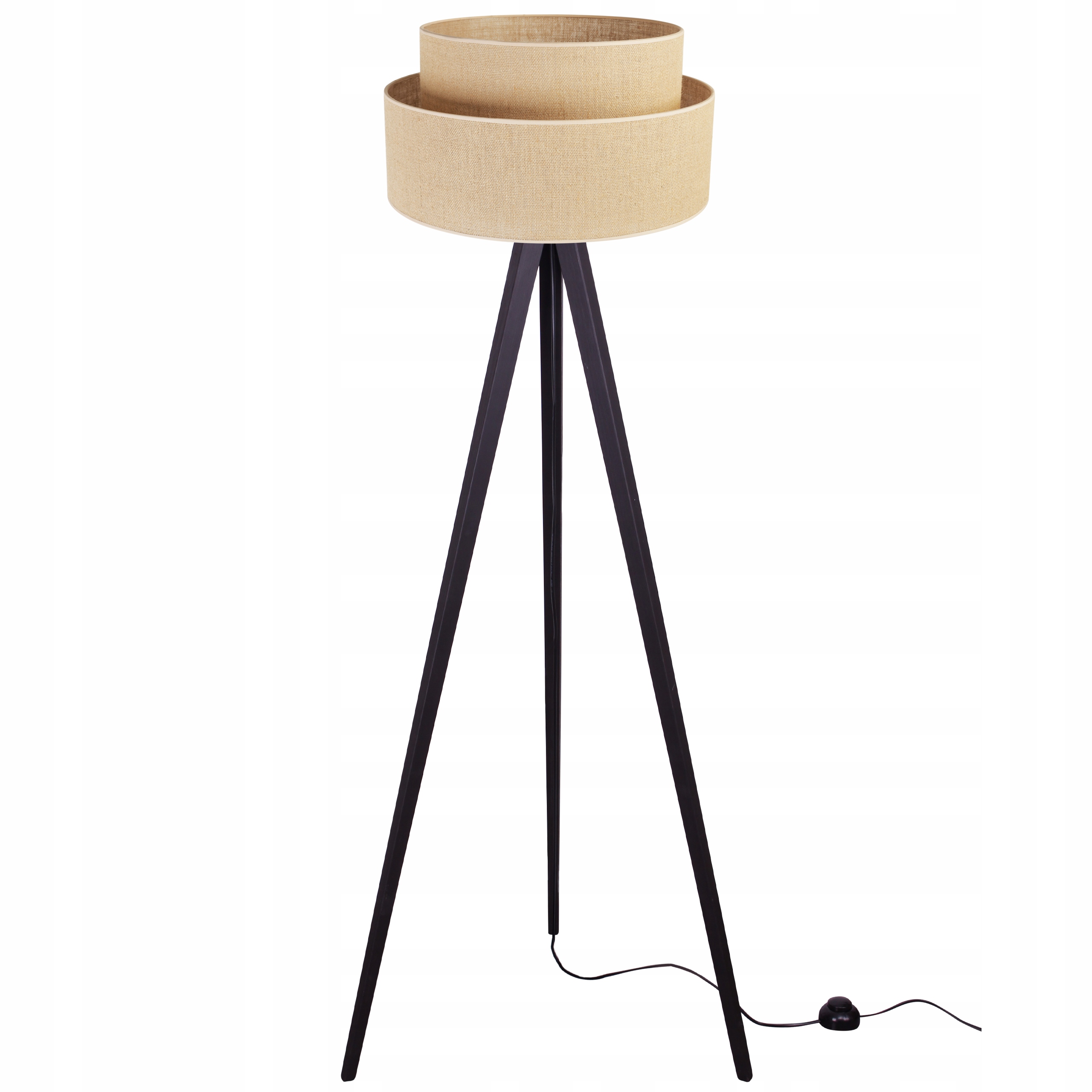 Podlahová Lampa Trojnožka Dřevo Abażur 45 CM Dort