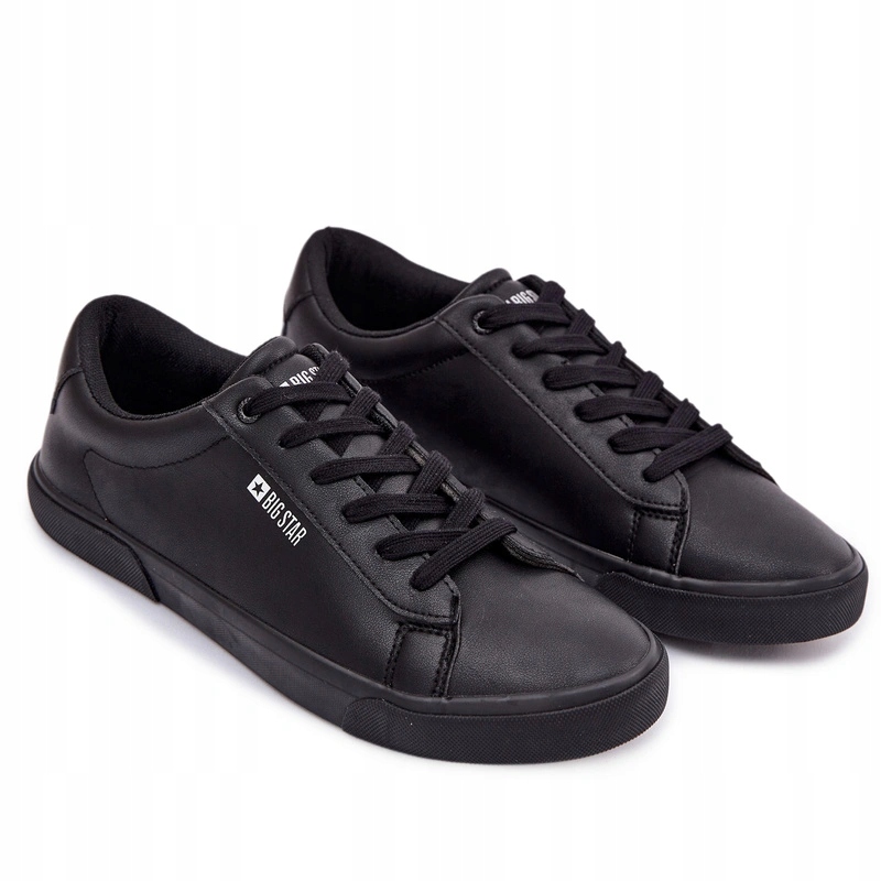 Tenisky Big Star Pánské Nízké Pohodlné Eko Kožené Tenisky Černé 42