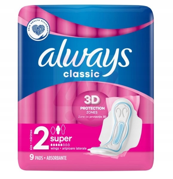 

Always podpaski Classic Maxi ze skrzydełkami 9szt