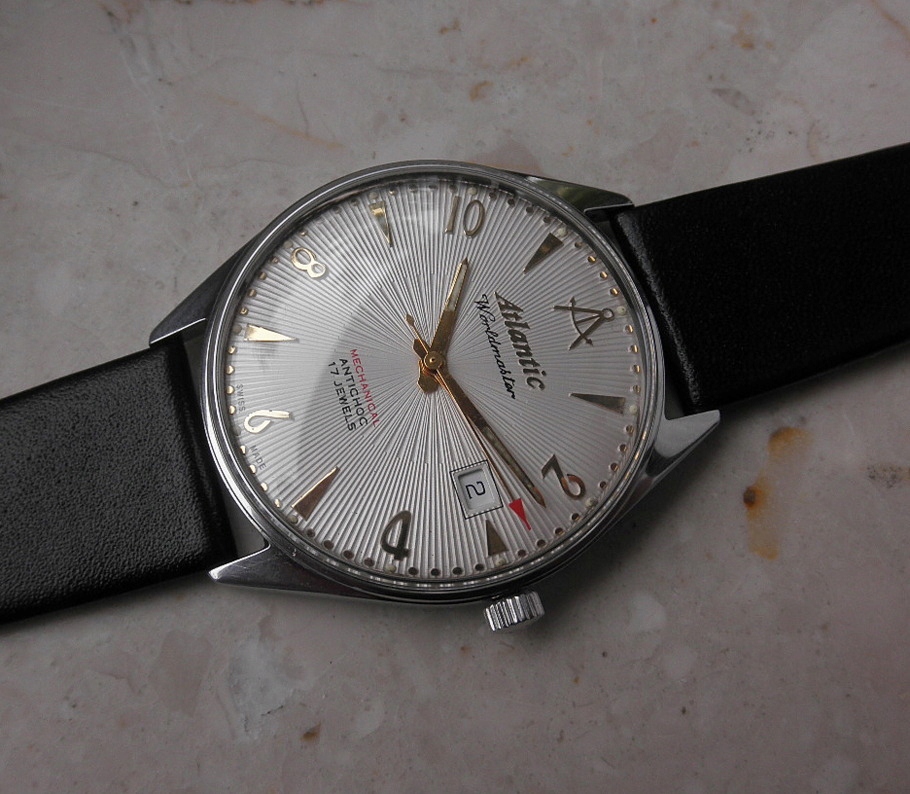 ATLANTIC WORLDMASTER 17 JEWELS MECHANICAL TARCZA W PROMIENIE
