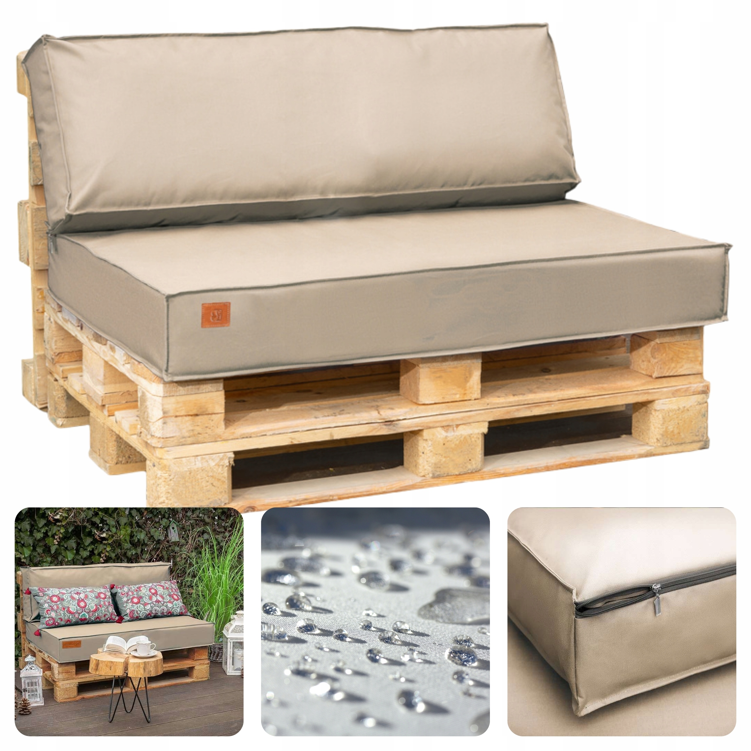 Polštáře Set na euro palety nábytek polštáře Voděodolné 120x80x15