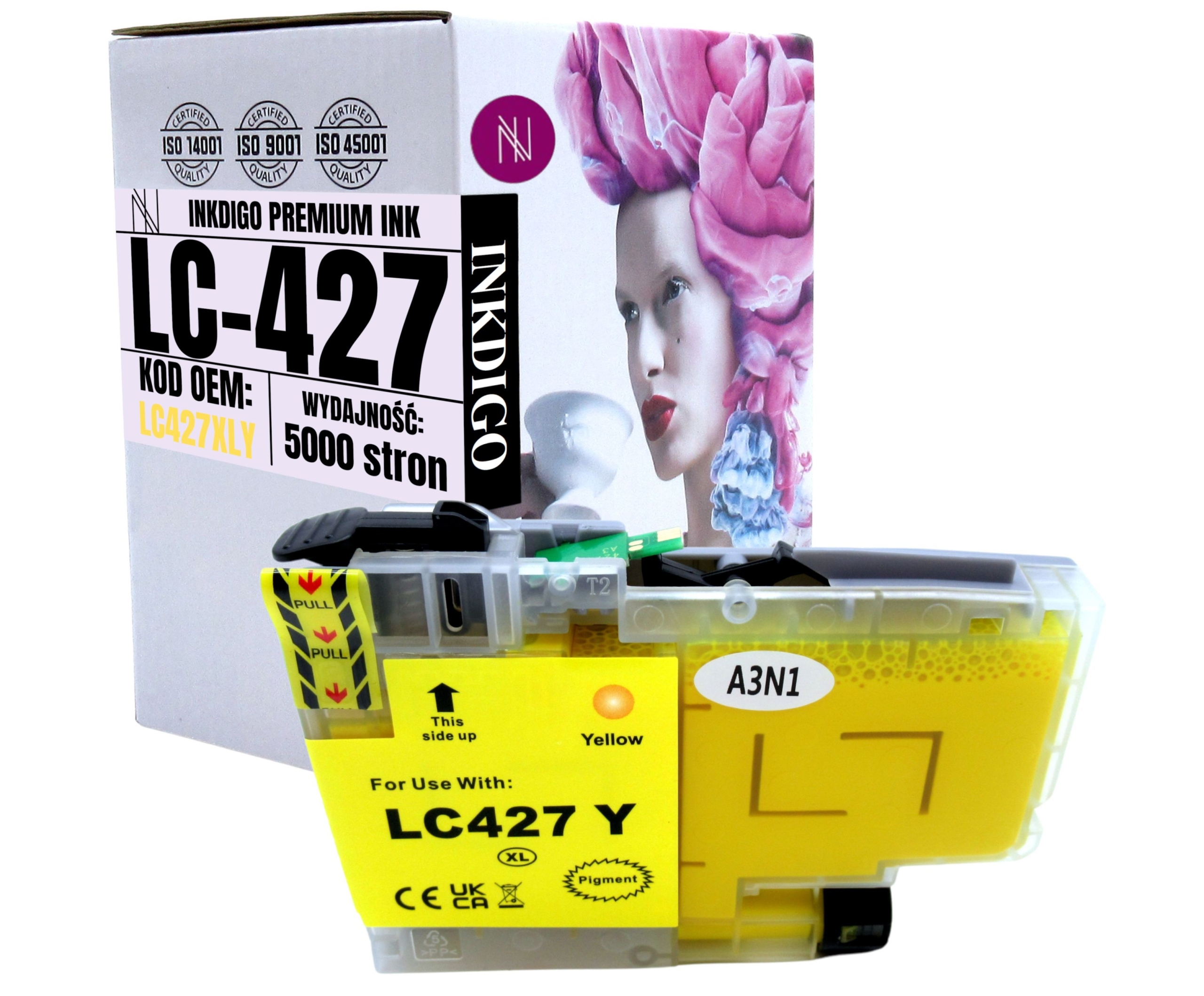 Žlutý Náhradní Inkoust LC 427 XL Pro Brother Mfc J6955dw J6959DW HL-J6010 Dw