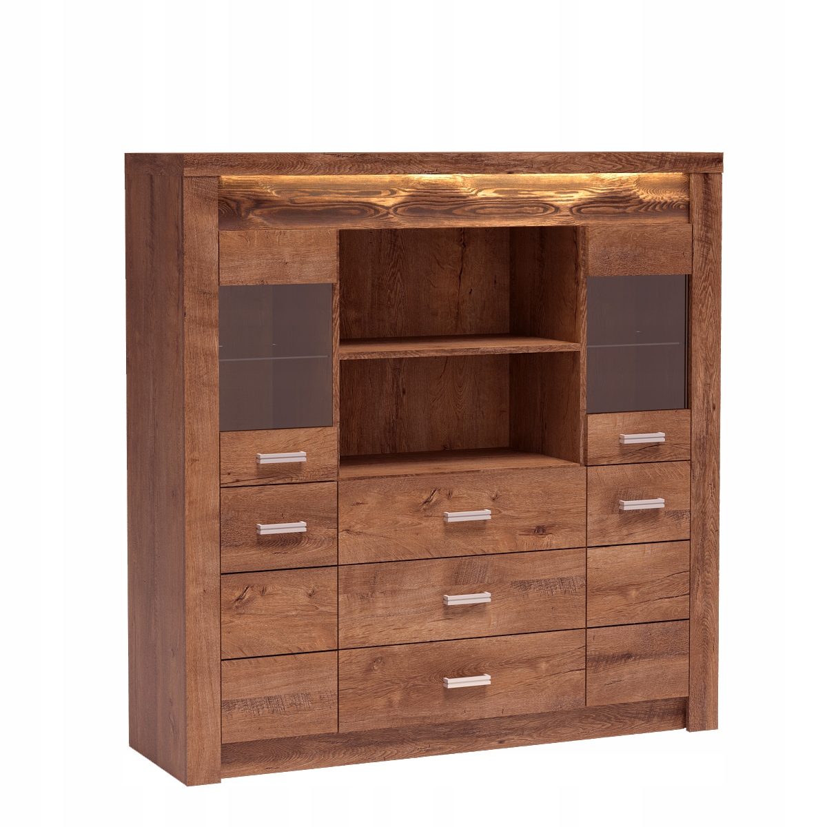 Klasická velká vitrína Velaro 137 cm Obývací pokoj Kancelář Police Jasan Světlý