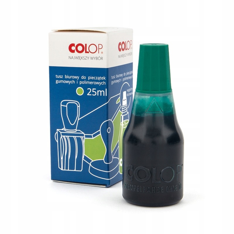 Tusz do stempli pieczątek Colop zielony 25ml