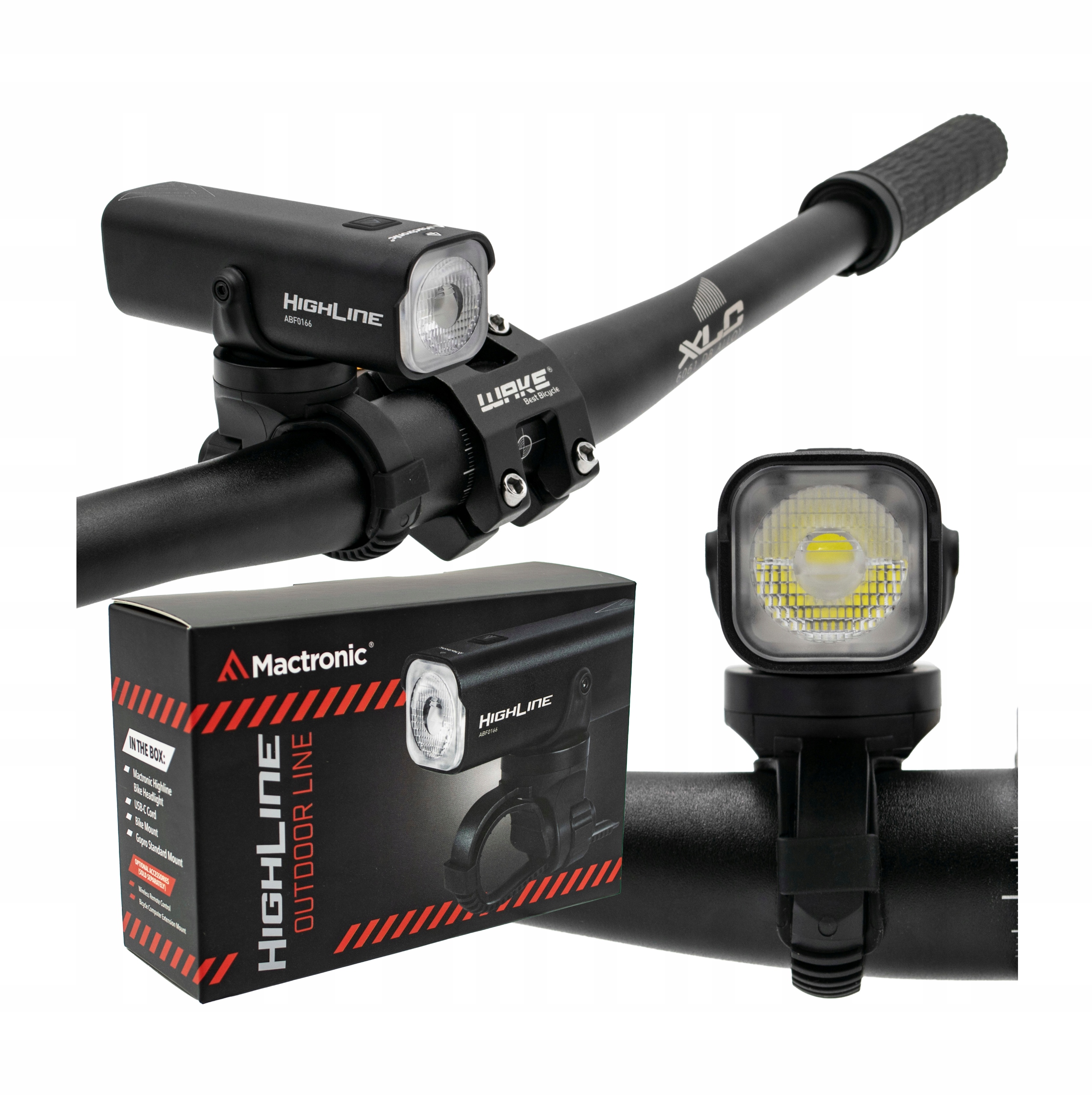 Přední světlo Mactronic HighLine 1000 lm, Usb-c, pod počítadlo Garmin