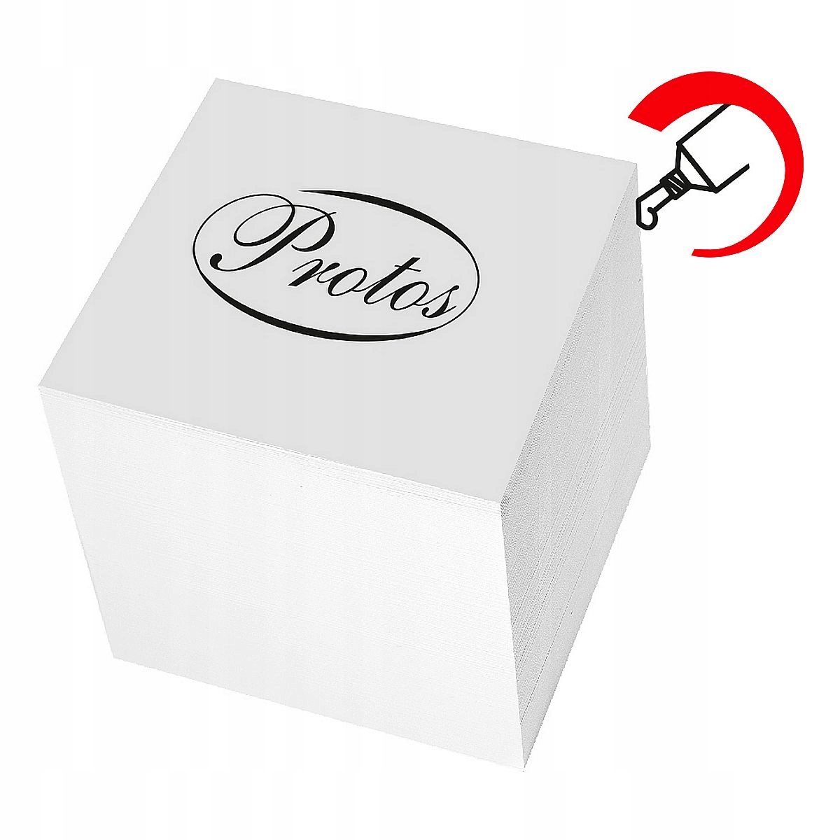 

Kostka papierowa Protos klejona biały 83x83x75mm