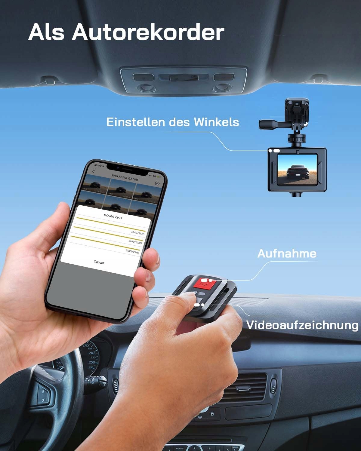 WOLFANG GA100 Kamera Sportowa 4K 20MP Podwodna WiFi 40M Wodoodporna — miniatura 6