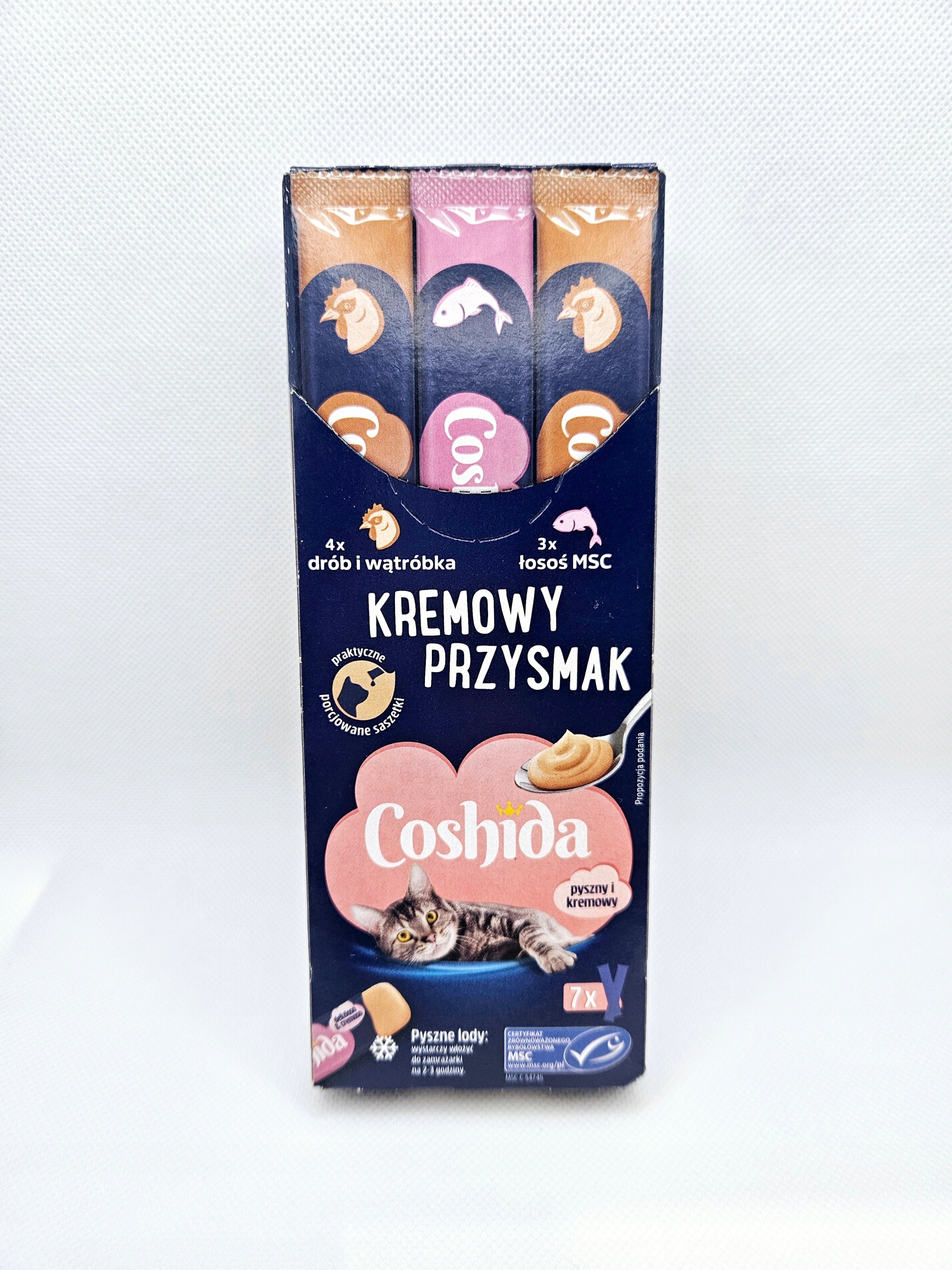 Levně Krémová pamlsek Coshida Losos drůbež 105 x 16 g, sada