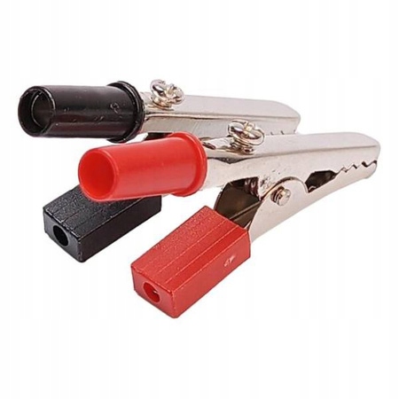 KROKODYLEK żabki chwyty 55mm na KABLE PRZEWODY DO MIERNIKA z gniazdkiem