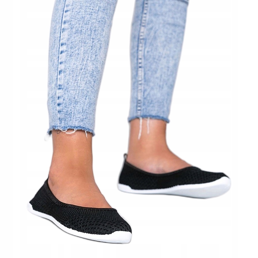 

Czarne Tkanina Buty Kobiety Baleriny r.39