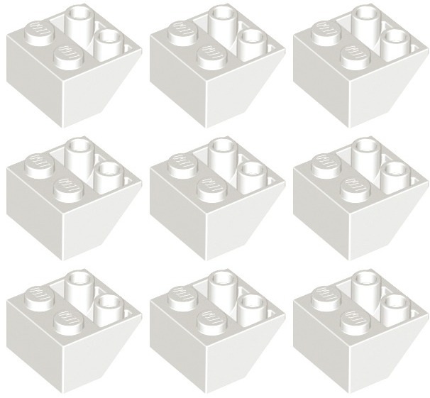 

Lego 3660 Skos Odwrócony 2x2 biały (10g) 9 szt.